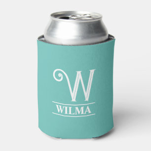 Teal Monogrammed Can Cooler