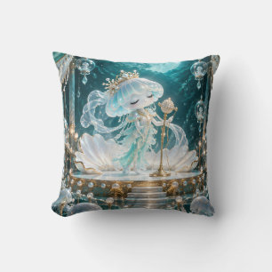 Teal Moon Jellyfish Pearl Theatre Cushion
