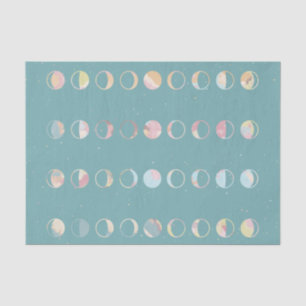 Teal Moon Phases Tissue Paper