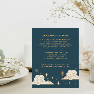 Teal Moon & Stars Celestial Wedding Enclosure Card