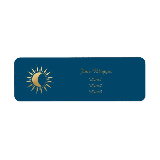 Teal Moon Sun Address Labels (Front)