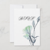 Teal MoonFlower RSVP Invitation