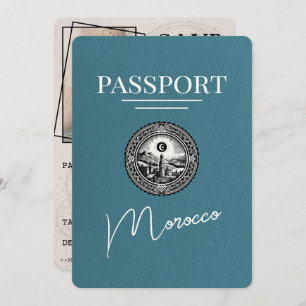 Teal Morocco Passport Save The Date