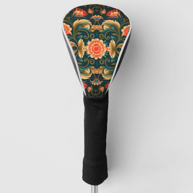 Teal Mosaic Floral Driver Cover (Front)