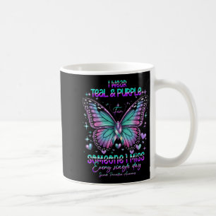 Teal N Purple Butterfly Suicide Prevention Awarene Coffee Mug