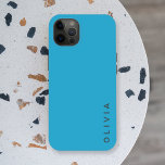 Teal Name | Modern Minimalist Funky Simple Blue iPhone 13 Case<br><div class="desc">A simple,  stylish,  urban case with a modern solid colour block plain style in a funky rich teal blue. Your name,  initials or favourite word in modern block typography in trendy off black which you can easily personalise for yourself or as a special gift for a loved one.</div>