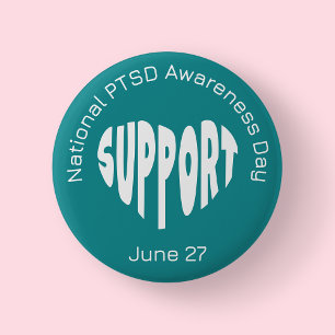 Teal National PTSD Awareness Day Button