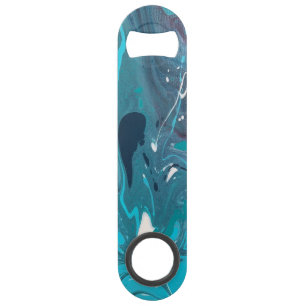 Teal Navy White Stainless Steel Bottle Opener