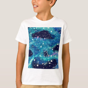 Teal Nebula and Stars T-Shirt