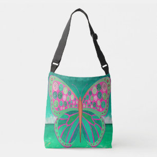 Teal Ocean Butterfly Crossbody Bag