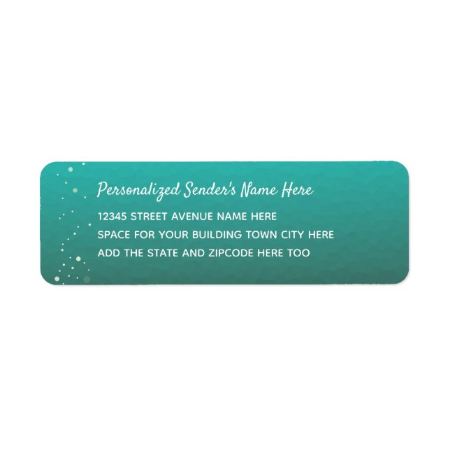 Teal Ocean Pattern Personalised Return Address (Front)