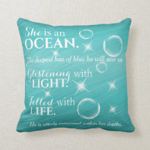 Teal Ocean Themed Poem With White Typography