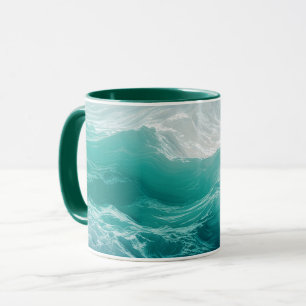 Teal Ocean Waves Abstract Dream Mug