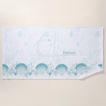 Teal Oceanic Pearls Personalised Beach Towel