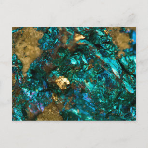 Teal Oil Slick and Gold Quartz Postcard