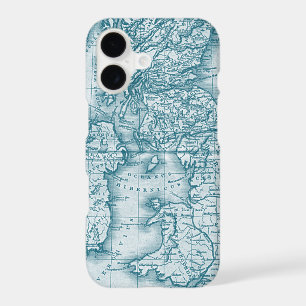 Teal Old World Antique Map iPhone 7 Case