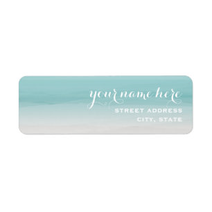 Teal Ombre Address Label