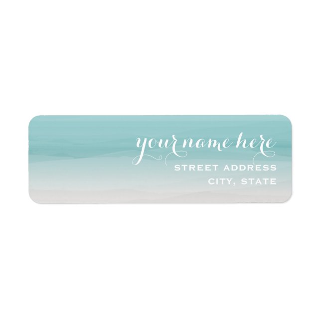 Teal Ombre Address Label (Front)