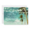 teal ombre beach wedding invitations