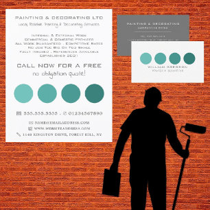 Teal Ombre Circles, Painter & Decorator Flyer