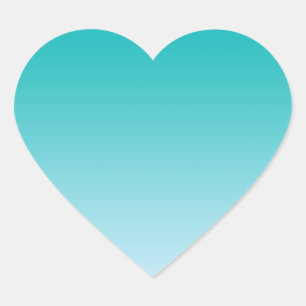 Teal Ombre Heart Sticker