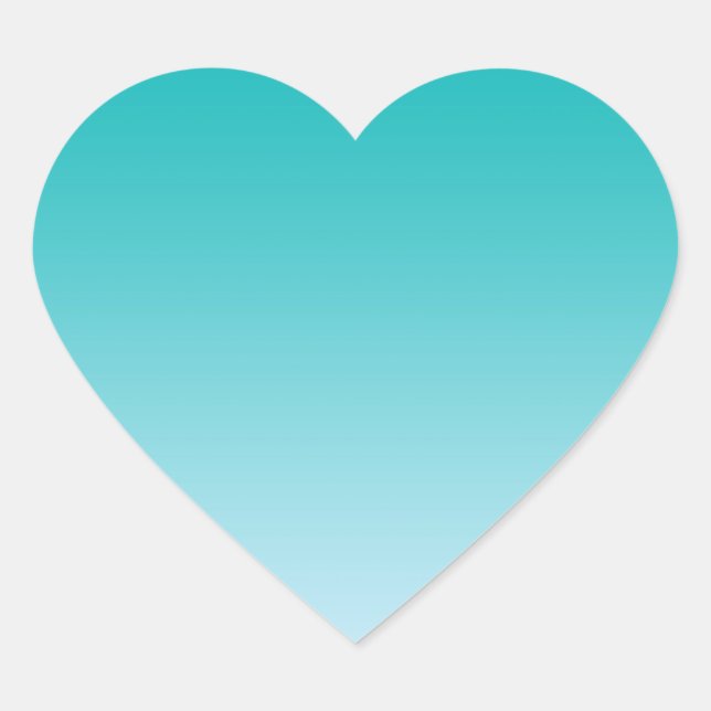 Teal Ombre Heart Sticker (Front)