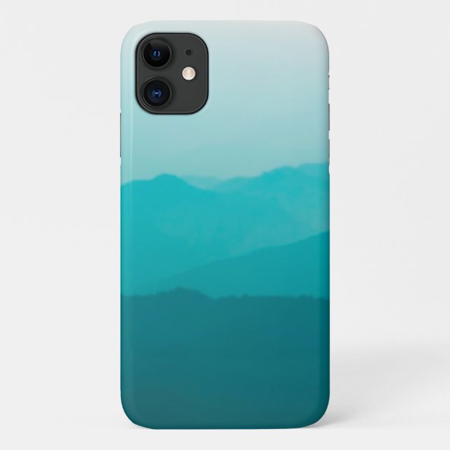 Teal ombré mountains Case-Mate iPhone case (Back)