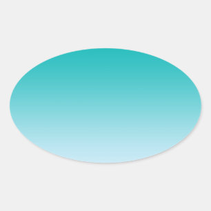 Teal Ombre Oval Sticker