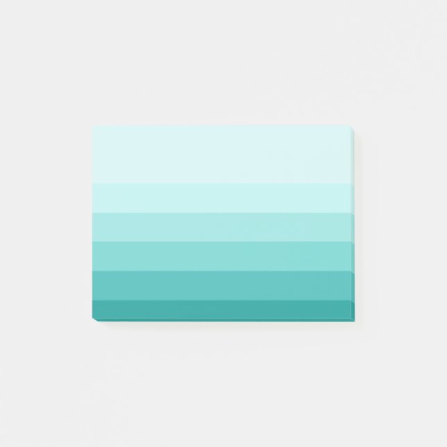Teal Ombre Stripes Post-It Notes (Front)