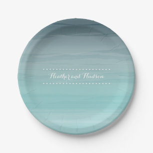 Teal Ombré Wedding Paper Plate