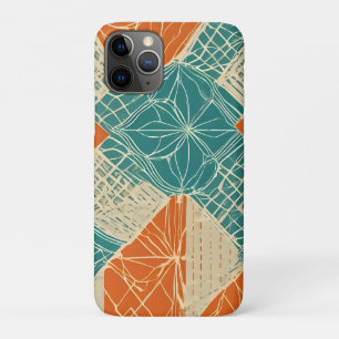 Teal, Orange, and Tan Abstract Flowers  Case-Mate iPhone Case