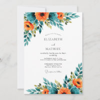 Teal Orange Spectacular Summer Wedding