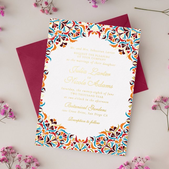 Teal Orange Whimsical Floral Mandala Wedding (Creator Uploaded)
