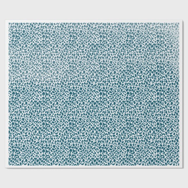 Teal Organic Spotted Pattern Wrapping Paper – Mini (Flat)