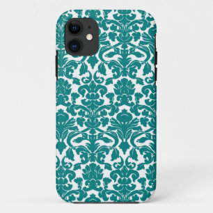 Teal Ornate Floral Damask Pattern Case-Mate iPhone Case