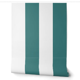 Teal Oversized Cabana Stripe Wallpaper