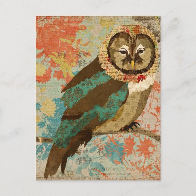 Teal Owl Postcard (Front)