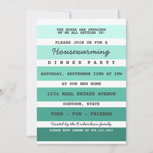 Teal Paint Sample Housewarming Party Invitation (Front)