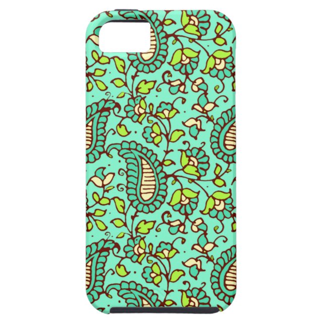 Teal Paisley iPhone 5 Case Mate Tough (Back)