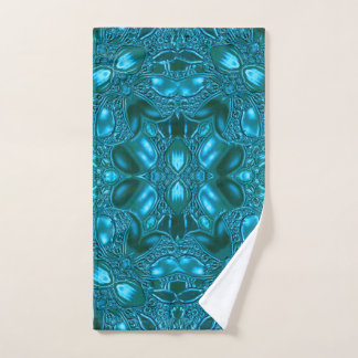 Teal Patterns Hand Towel