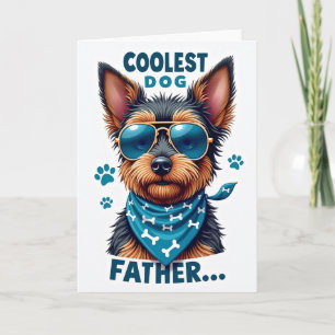 Teal Paw Fathers Day Card