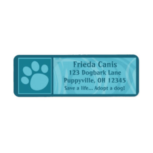 Teal Paw Print Address Labels