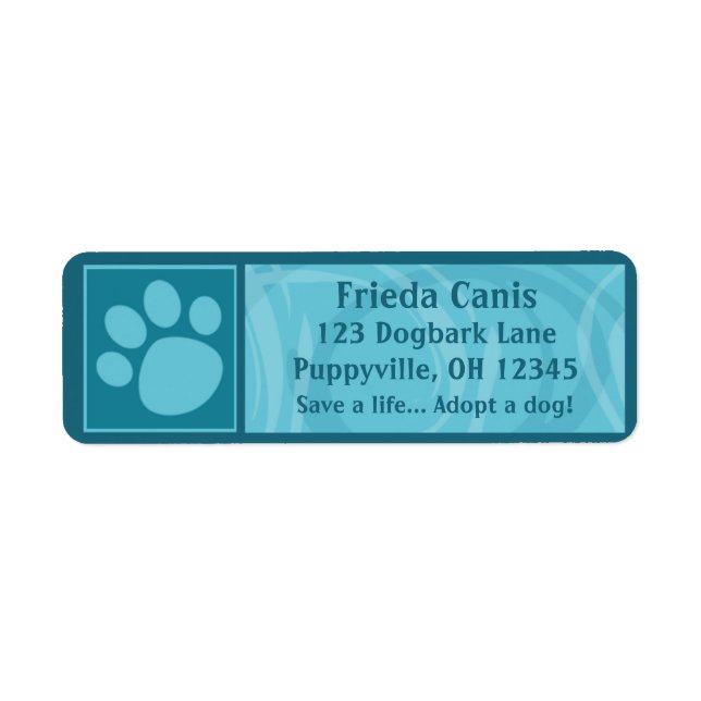 Teal Paw Print Address Labels (Front)