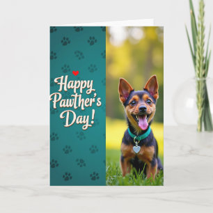 Teal Paw Print Happy Pawthers Day Card