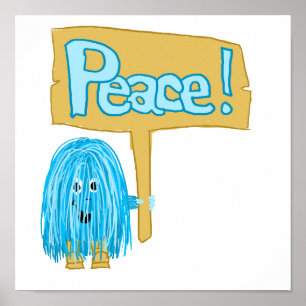 Teal Peace Poster