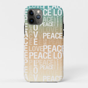 Teal Peach Gold White Peace Love Case-Mate iPhone Case