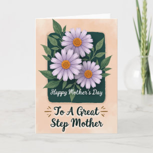Teal Peach Mothers Day Blooms Card