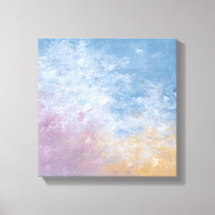Teal & Peach Textured Abstract Canvas Print