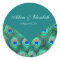 Teal Peacock Elegant Peacock Wedding Favour Label