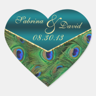 Teal Peacock Envelope Seal